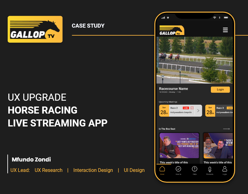 GallopTV app screens